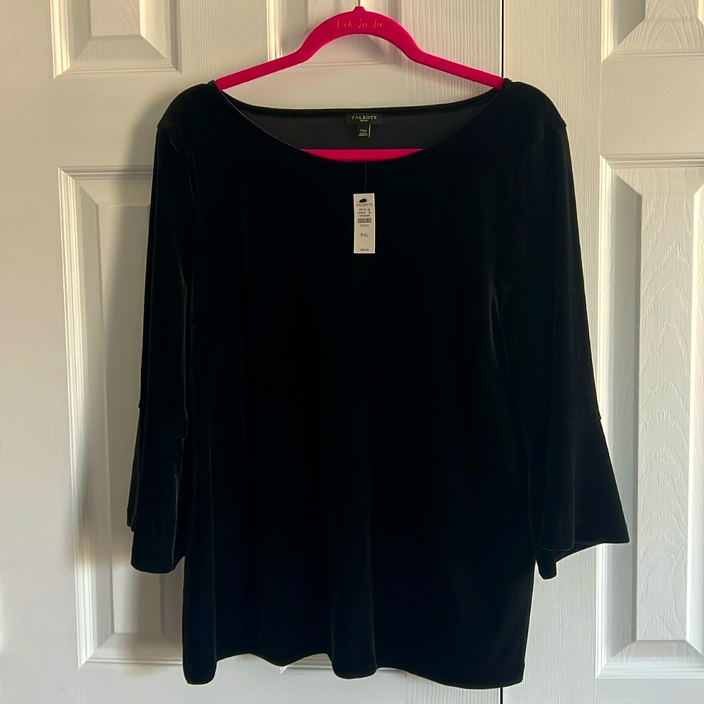 Talbots Velvet Bell Sleeve Top